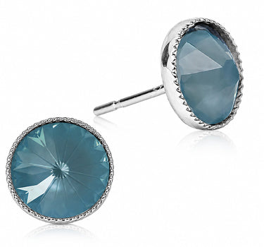 LUISIA® Solitär Ohrstecker "Joy" mit Kristallen von Swarovski® | Matt Denim