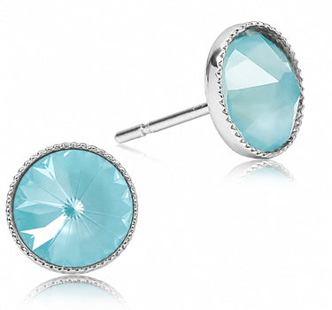 LUISIA® Solitär Ohrstecker "Joy" mit Kristallen von Swarovski® | Matt Sky