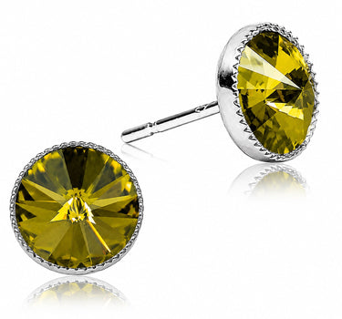LUISIA® Solitär Ohrstecker "Joy" mit Kristallen von Swarovski® | Olivgrün