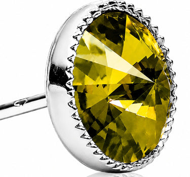 LUISIA® Solitär Ohrstecker "Joy" mit Kristallen von Swarovski® | Olivgrün