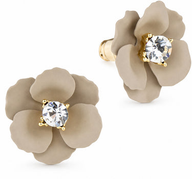 LUISIA® Ohrstecker "Nelia" mit Blumen - 16 Karat vergoldet | Sand