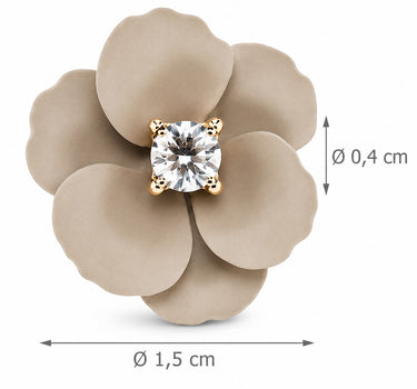 LUISIA® Ohrstecker "Nelia" mit Blumen - 16 Karat vergoldet | Sand
