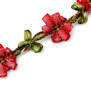 LUISIA® Stoffblütencollier "Seraphine" Kropfband mit Perle 48364 | Rot