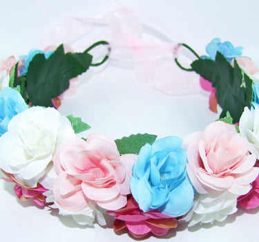 Blumenkranz zum binden mit Rosen - Bunt