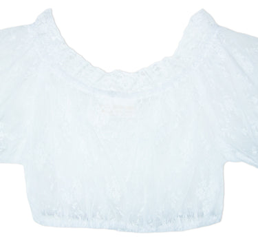 Pierre Marcel Transparente Damen Carmen Dirndlbluse Mila mit Spitze - Weiß