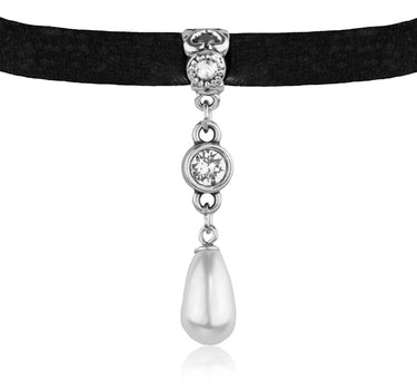 LUISIA® Samt Kropfband Larea mit Kristallen und Perle von Swarovski®
