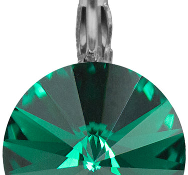 LUISIA 14 mm Ohrringe Rivoli mit Kristallen von Swarovski - Emerald / Smaragdgrün