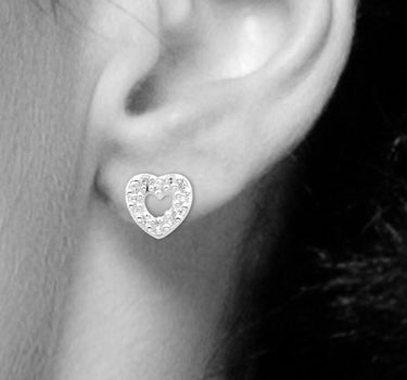 LUISIA Ohrstecker Herz mit Zirkonia - 925 Sterling Silber