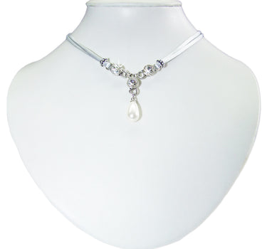 LUISIA Halskette Cami mit Kristallen von Swarovski und Perle - Silber