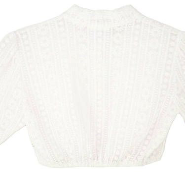 Pierre Marcel Hochgeschlossene Damen Dirndlbluse Anna mit Blümchen - Creme