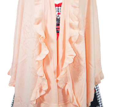 Dirndltuch Strick Stola in Lachs