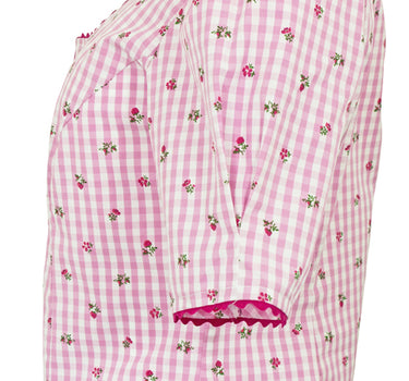 Pierre Marcel Damen Blümchen Trachtenbluse Amelie mit Stehkragen - Rosa