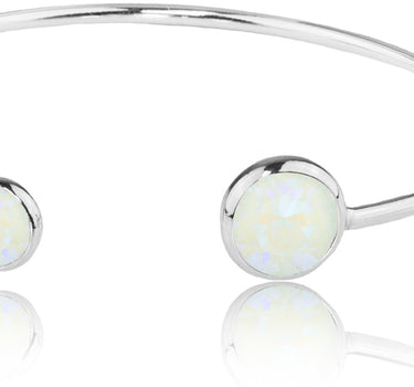 LUISIA Einreihiger Armreif "Fjella" mit zwei Kristallen von Swarovski - Silber / Light Grey Delite