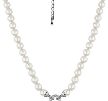 LUISIA Perlen Collier mit großem Anhänger und Kristallen von Swarovski