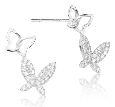 LUISIA® Ohrstecker "Schmetterlinge " mit Zirkonia YG03284 - 925 Sterling Silber