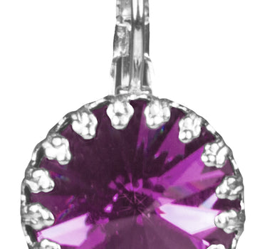 LUISIA Kronen Ohrringe "Vivana" mit Swarovski Element | Amethyst - Lila