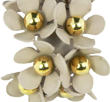 LUISIA Halb Creolen Ohrstecker Mia mit Blüten - 16 Karat vergoldet Sand