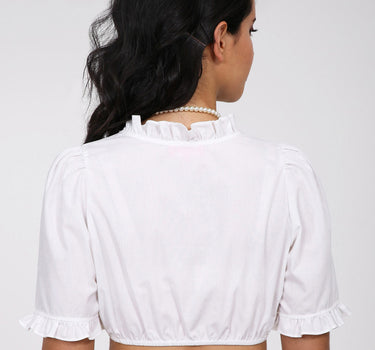 Krüger MADL Dirndlbluse "Negra" Halbarm mit Rüschen 42940 | Ecru