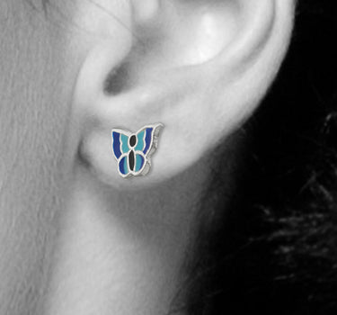 LUISIA Ohrstecker "Schmetterling - Blau" E-15470-3 - 925 Sterling Silber