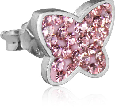 LUISIA Ohrringe Schmetterling Kristallen von Swarovski - 925 Sterling Silber - Rosa