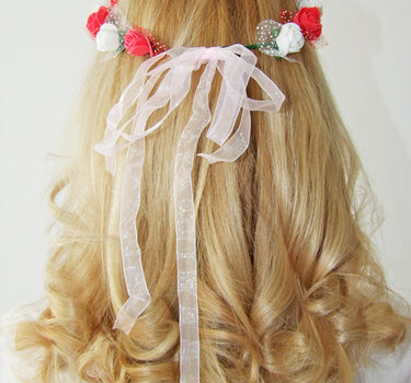 Blumenkranz Marina mit Röschen zum Binden - Mehrfarbig