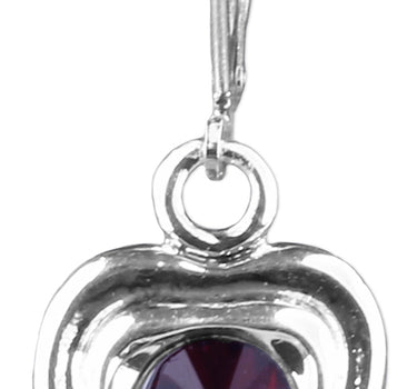 LUISIA® Ohrringe Lisanne Herzanhänger mit Kristallen von Swarovski® - Dunkelrot