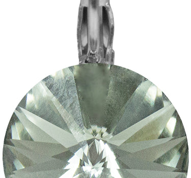 LUISIA 12 mm Ohrringe Rivoli mit Kristallen von Swarovski - Black Diamond / Grau