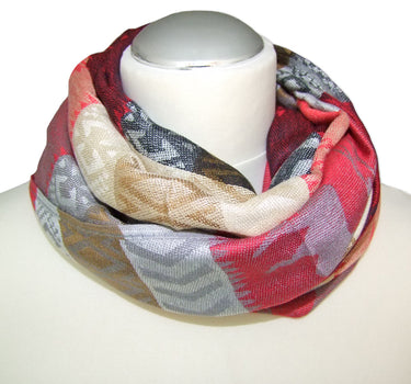 Halstuch Schal mit Hirsch Stickereien | Rot