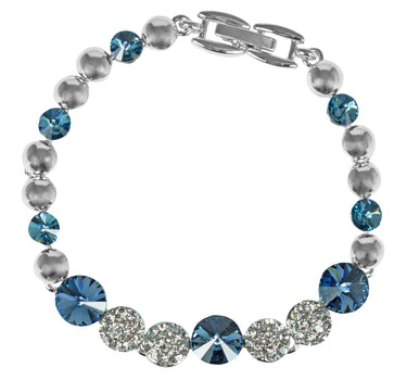 LUISIA Silbernes Damen Armband mit blauen Kristallen von Swarovski