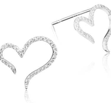 LUISIA® Ohrstecker "Geschwungene Herzen" mit Zirkonia YG04171 - 925 Silber Ohrringe