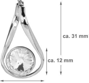 LUISIA Geschwungene Ohrringe "Alea" mit Kristall von Swarovski - Silber / Crystal