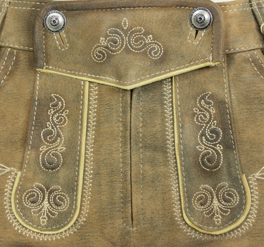 Maddox Kurze Damen Lederhose Elsa - Hellbraun Antik Buche