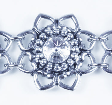 LUISIA Armband Leandra mit Herzblüten und Kristallen von Swarovski - Crystal / Kristall