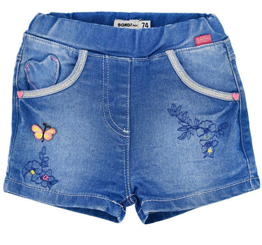 BONDI Baby Kinder Jeansshorts "Butterfly"- Blau | Kurze Jeans