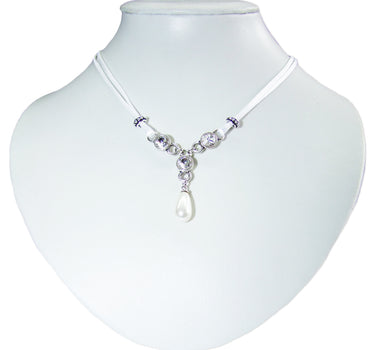 LUISIA Halskette Cami mit Kristallen von Swarovski und Perle - Weiß