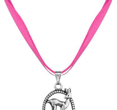 LUISIA Halskette Valentina Reh mit Kristallen von Swarovski - Pink