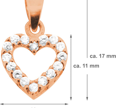 LUISIA Kettenanhänger Herz mit Zirkonia - 925 Sterling Silber Roségold