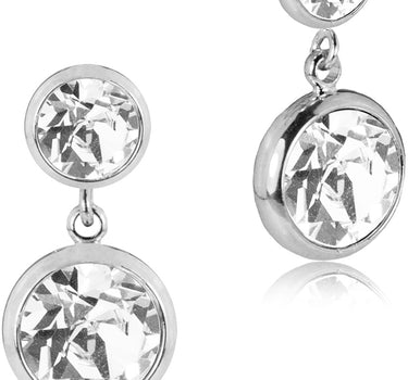 LUISIA® Ohrringe "Fjella" mit zwei Kristallen von Swarovski® - Silber / Crystal