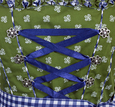 MADDOX Dirndl "Achensee" Traditionell | Olive Kobalt 55 cm