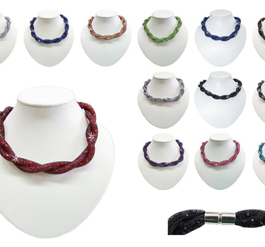 Stardust Statement Halskette zweireihig gedreht Hellgrün