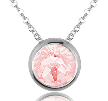LUISIA® Halskette "Ciri" mit Kristallen von Swarovski® - 11 mm - Silber / Light Rose