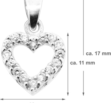 LUISIA Kettenanhänger Herz mit Zirkonia - 925 Sterling Silber