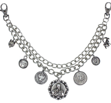 Charivari Kette mit Münzen, Fuchs und Steinbock