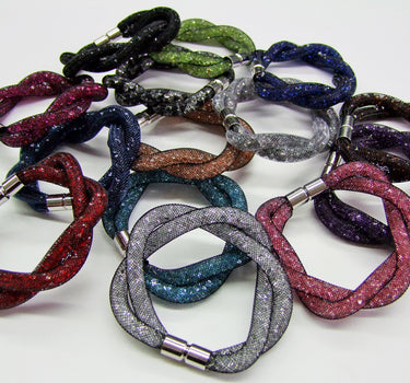 Stardust Armband zweireihig gedreht Blau