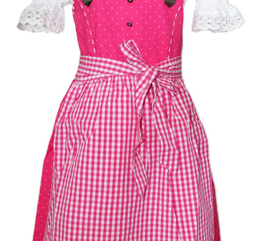 Isar-Trachten Kinder Dirndl "Michelle" 3-tlg. mit Bluse 52407 | Traditionell Pink