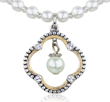 LUISIA® Perlenkette Talisa mit Rautenanhänger und Kristallen von Swarovski®