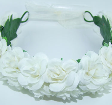 Blumenkranz zum binden mit Rosen - Weiß