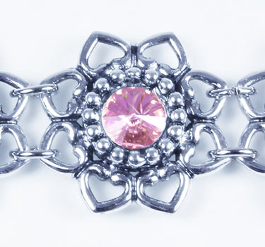 LUISIA Armband Leandra mit Herzblüten und Kristallen von Swarovski - Light Rosé / Rose