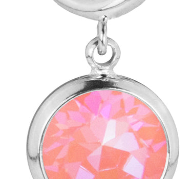 LUISIA Ohrringe mit Knoten und Kristall von Swarovski - Silber / Lotus Pink Delite