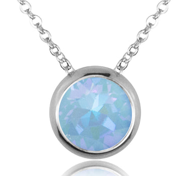 LUISIA® Halskette "Ciri" mit Kristallen von Swarovski® - 11 mm - Silber / Ocean Delite